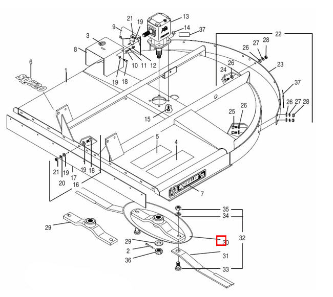 Base Assembly SQ720 Bush Hog